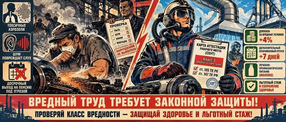 Опасные условия и класс вредности: как выбить доплату, спецмолоко и ранний выход на пенсию ☣️
